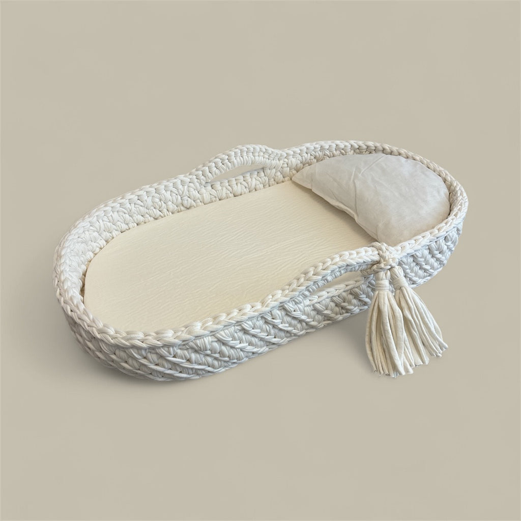 Panier à langer Blanc crème 70x35 cm