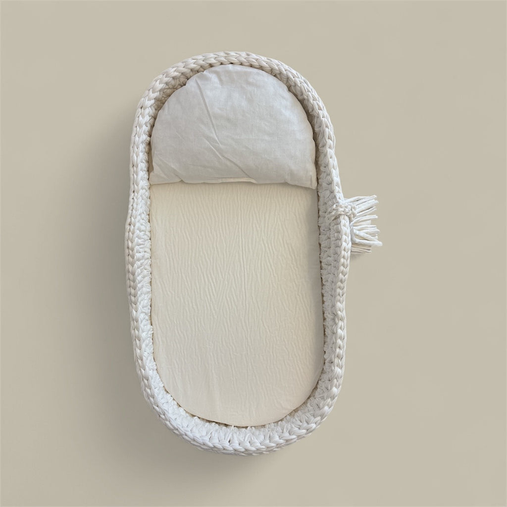 Panier à langer Blanc crème 70x35 cm