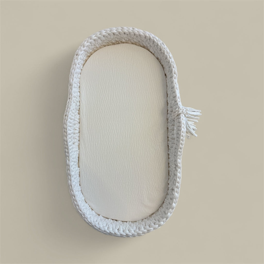 Panier à langer Blanc crème 70x35 cm