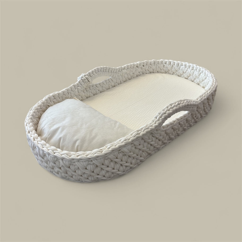 Panier à langer Blanc crème 70x35 cm